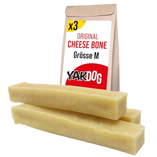 YAKDOG – Käsesticks für Hunde – Langanhaltende Kausnacks – 100% Natürlich – Traditionell aus dem Himalaya – Hergestellt in Belgien – M - 3 Stück von YAKDOG