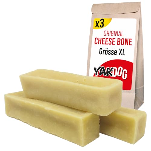 YAKDOG – Käsesticks für Hunde – Langanhaltende Kausnacks – 100% Natürlich – Traditionell aus dem Himalaya – Hergestellt in Belgien – XL - 3 Stück von YAKDOG