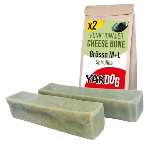 YAKDOG Gesundheit+ - Käse-Kausnacks Für Hunde ML - Spirulina - Immunsystem - Reich An Protein & Kalzium - Lang Anhaltender Snack - 100% Natürlich - HimalayaTradition - Hergestellt In Belgien von YAKDOG