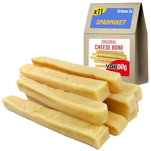 YAKDOG - Käsestäbchen für Hunde - Langfristige Kausnacks - 100% Natürlich - Traditioneller Himalaya - Hergestellt in Belgien - Größe XS - Großes Format (11 Stück) von YAKDOG