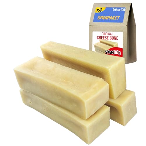 YAKDOG - Käsestäbchen für Hunde - Langfristige Kausnacks - 100% Natürlich - Traditioneller Himalaya - Hergestellt in Belgien - Größe XXL - Großes Format (4 Stück) von YAKDOG