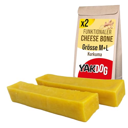 YAKDOG Gesundheit+ - Käse-Kausnacks Für Hunde ML - Kurkuma - Entzündungshemmend - Reich An Kalzium - Lang Anhaltender Snack - Himalaya-Tradition - Hergestellt In Belgien von YAKDOG