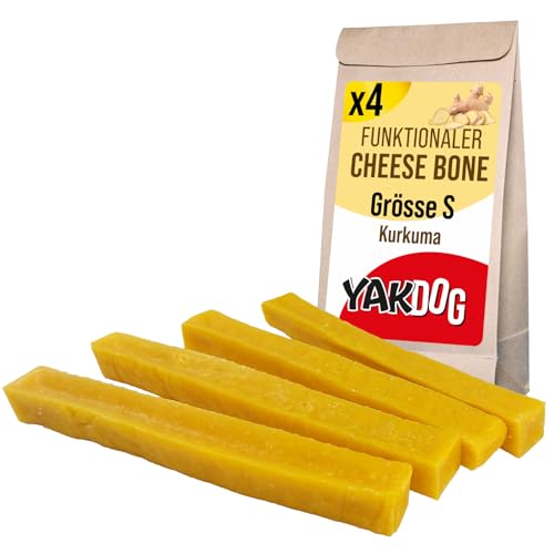 YAKDOG Gesundheit+ - Käse-Kausnacks Für Hunde S - Kurkuma - Entzündungshemmend - Reich An Kalzium - Lang Anhaltender Snack - Himalaya-Tradition - Hergestellt In Belgien von YAKDOG