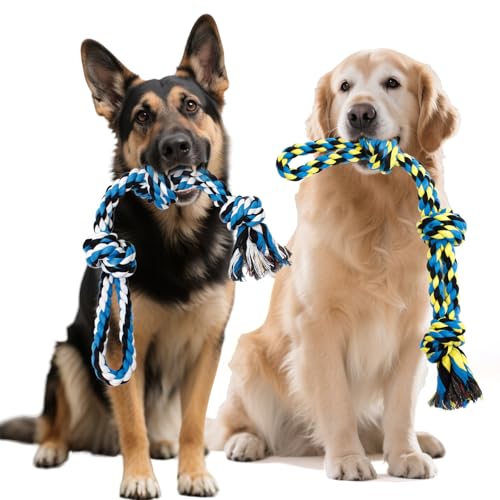 YALAVA Hundespielzeug für aggressive Kauer, 2 Stück, 50,8 cm, robustes Kauspielzeug für die Zahnreinigung, Baumwollseil, Hundespielzeug für mittelgroße bis große Rassen YALAVA Hundespielzeug für aggressive Kauer, 2 Stück, 50,8 cm, robustes Kauspielzeug für die Zahnreinigung, Baumwollseil, Hundespielzeug für mittelgroße bis große Rassen von YALAVA