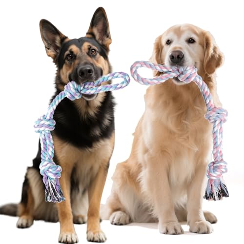YALAVA Hundespielzeug für aggressive Kauer, 50,8 cm, robustes Kauspielzeug für Zahnreinigung, Baumwollseil, Hundespielzeug für mittelgroße bis große Rassen, 2 Stück von YALAVA