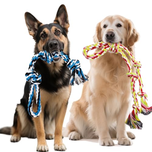 YALAVA Hundespielzeug für aggressive Kauer, 50,8 cm, robustes Kauspielzeug für die Zahnreinigung, Baumwollseil, Hundespielzeug für mittelgroße bis große Rassen, 2 Stück YALAVA Hundespielzeug für aggressive Kauer, 50,8 cm, robustes Kauspielzeug für die Zahnreinigung, Baumwollseil, Hundespielzeug für mittelgroße bis große Rassen, 2 Stück von YALAVA
