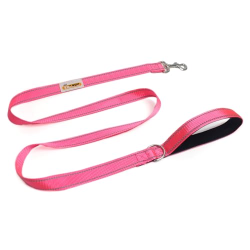 YALAVA Reflektierende Hundeleine mit weich gepolstertem Griff, robuste Nylon-Hundeleine, passend für kleine, mittelgroße oder große Hunde, Rosa YALAVA Reflektierende Hundeleine mit weich gepolstertem Griff, robuste Nylon-Hundeleine, passend für kleine, mittelgroße oder große Hunde, Rosa von YALAVA