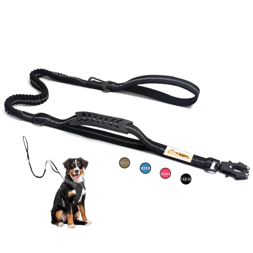 YALAVA Taktische Bungee-Hundeleine mit Verkehrsgriff, 1,2–1,8 m, robuste Hundeleine, stoßdämpfend, Arbeitsleine für kleine, mittelgroße und große Hunde, Schwarz YALAVA Taktische Bungee-Hundeleine mit Verkehrsgriff, 1,2–1,8 m, robuste Hundeleine, stoßdämpfend, Arbeitsleine für kleine, mittelgroße und große Hunde, Schwarz von YALAVA