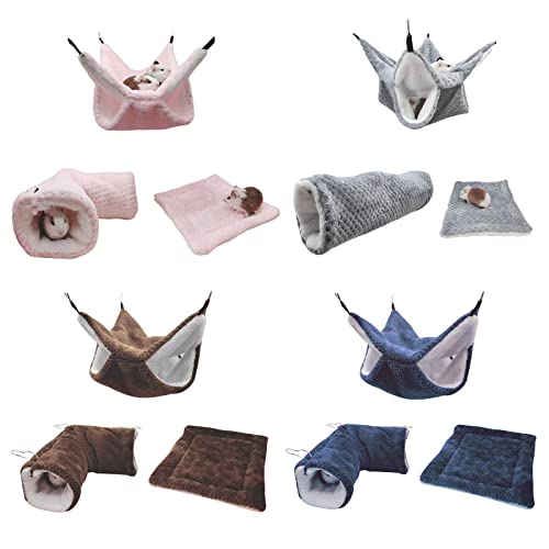 Weiches Kissen für Kleintiernest Plüsch Warme Hängematte Tunnel Kleine Haustier Winterbett Set Weiches Kissen für Kleintiernest Plüsch Warme Hängematte Tunnel Kleine Haustier Winterbett Set von YANBOYI