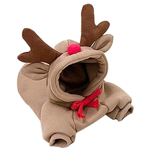 YANFJHV Kalter Kleiner Hoodie Kleidung für Haustiere, Jacke, Pullover, Hunde, Hund, niedlich, Mantel, Form, Hund, Wetter, Largr, warm, Welpen-Outfit, Oberbekleidung für Katzen, (Brown, L) von YANFJHV