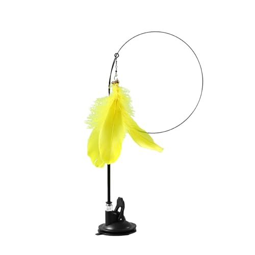 YANFJHV Simulationsvogel, interaktiver Federvogel mit Glockenspielzeug für Katzen mit Saugnapf für Glatte Oberflächen, interaktives Katzenspielzeug mit Federn, EIN Katzenspielzeug (Yellow, One Size) YANFJHV Simulationsvogel, interaktiver Federvogel mit Glockenspielzeug für Katzen mit Saugnapf für Glatte Oberflächen, interaktives Katzenspielzeug mit Federn, EIN Katzenspielzeug (Yellow, One Size) von YANFJHV