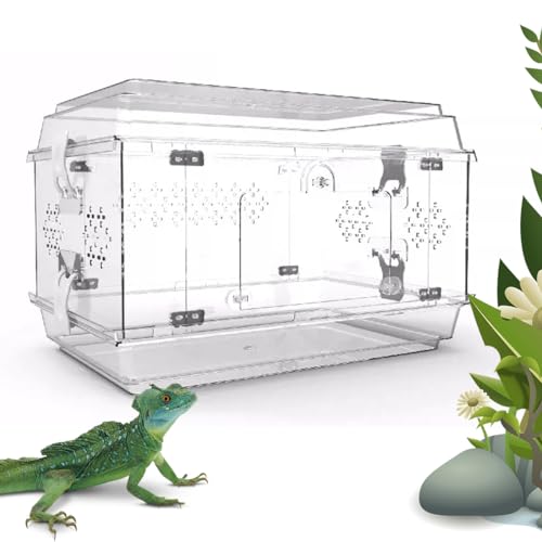 Reptilien-Terrarium 40 X 30,6 X 30 cm. Acrylmaterial, Hochtransparent, Einfach Zu Montieren Und Zu Reinigen, Flucht Vermeiden,A von YANGMIAN