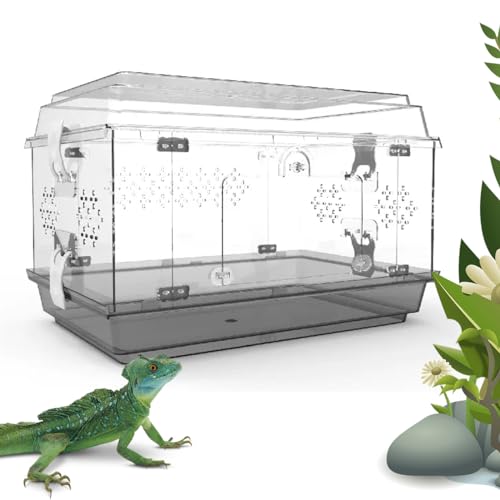 Reptilien-Terrarium 40 X 30,6 X 30 cm. Acrylmaterial, Hochtransparent, Einfach Zu Montieren Und Zu Reinigen, Flucht Vermeiden,C von YANGMIAN