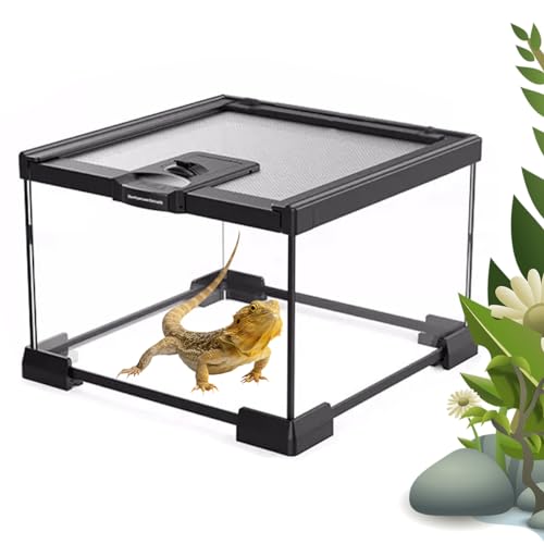 Reptilien-Terrarium Reptilientank Glasterrarium-Set Für Reptilienhaustiere Bartagamen Gecko Eidechse, Geckotank, Einfache Montage,A von YANGMIAN