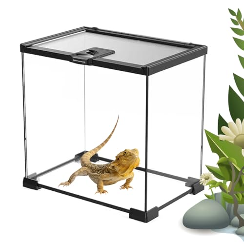 Reptilien-Terrarium Reptilientank Glasterrarium-Set Für Reptilienhaustiere Bartagamen Gecko Eidechse, Geckotank, Einfache Montage,B von YANGMIAN