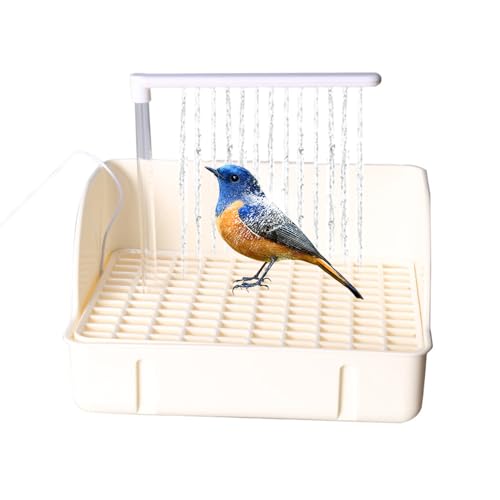 YANGUN Vogeldusche wellensittich, Wellensittich Badewanne, Vogel Badehaus Badewanne, Wasserzyklus Vogel badewanne, Schallwand Vogeldusche Mit Mehreren Wasserhähnen, Sittiche Verschiedene Vögel(Weiß) von YANGUN
