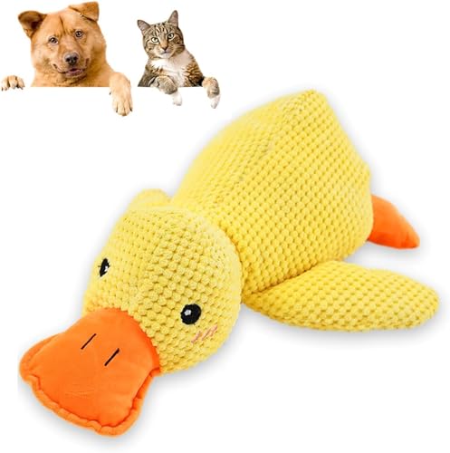 YANGYANGDA Ente Hundespielzeug, niedlich, keine Füllung, mit weichem Quietscher, langlebig, quietschendes Hundespielzeug (gelb) von YANGYANGDA