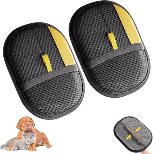 YANINEE 2 Stück Handschuh zur Entfernung Von Tierhaaren, Versatile Double Sided Pet Hair Remover Glove, Tierhaar Tschüss für Katzen & Hunde von YANINEE