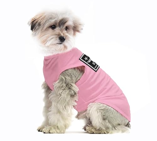 Hundekleidung für Kleine Hunde,Hund Sonnencreme T-Shirt Baumwollhemden Weich und Atmungsaktiv, Hundekostüm Bekleidung Fit für Kleine Extra Kleine Mittlere Hundekatze (M, Rosa) von YAODHAOD