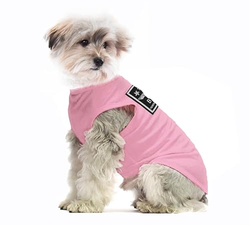 Hundekleidung für Kleine Hunde,Hund Sonnencreme T-Shirt Baumwollhemden Weich und Atmungsaktiv, Hundekostüm Bekleidung Fit für Kleine Extra Kleine Mittlere Hundekatze (XXL, Rosa) von YAODHAOD