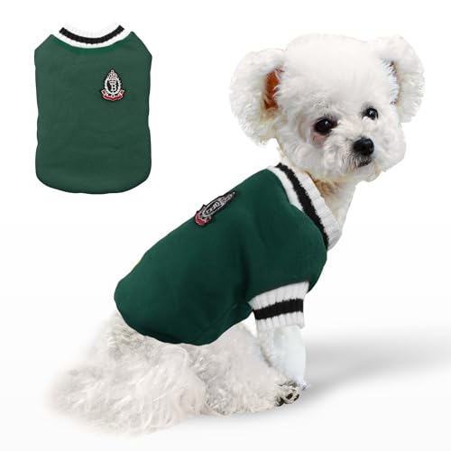 YAODHAOD Hundepullover, für kleine Hunde, für kaltes Wetter, Zopfstrickwaren, weiche, klassische warme Kleidung, Haustier-Sweatshirt, Strickwaren (Größe XXL, Grün) von YAODHAOD