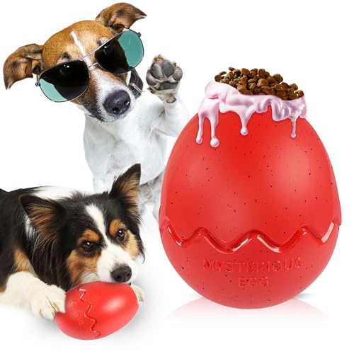 YAODHAOD Kau und Slow Food Hundespielzeug,Hund Erdnuss Butter Spielzeug Gefrierbar,Hundespielzeug für Aggressive Kauer,Spaß zu kauen, jagen und Holen für Meduium große Hunde (Rot) von YAODHAOD