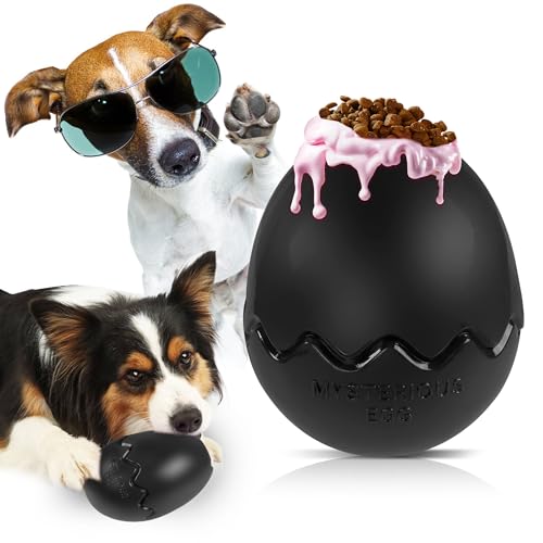 YAODHAOD Kau und Slow Food Hundespielzeug,Hund Erdnuss Butter Spielzeug Gefrierbar,Hundespielzeug für Aggressive Kauer,Spaß zu kauen, jagen und Holen für Meduium große Hunde (Schwarz) von YAODHAOD