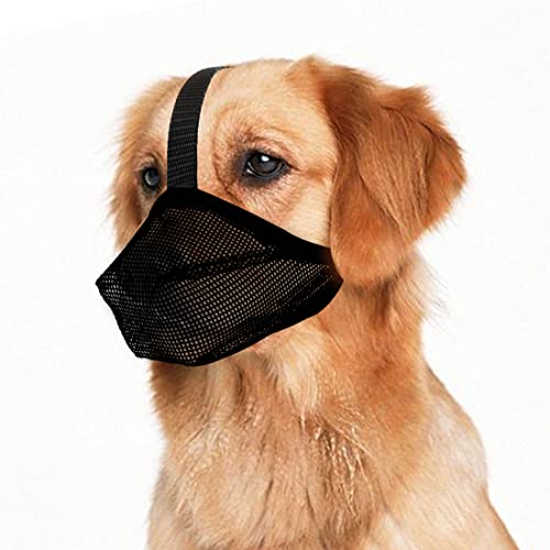 YAODHAOD Maulkorb für Hunde,Vollständige Abdeckung Atmungsaktive Hundemaulhülle，Verhindert das Fressen, Beißen und Kauen für Kleine Mittelgroße und Große Hunde (L, schwarz) von YAODHAOD