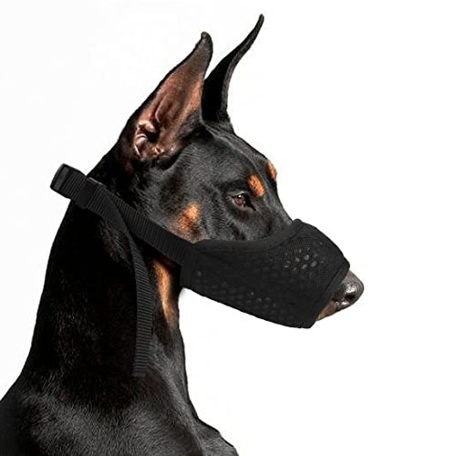 YAODHAOD Maulkorb für Hunde,mit Abgerundetem Mesh Schlaufe Atmungsaktive Hundemaulhülle，Verhindert das Fressen, Beißen und Kauen (L, schwarz) von YAODHAOD
