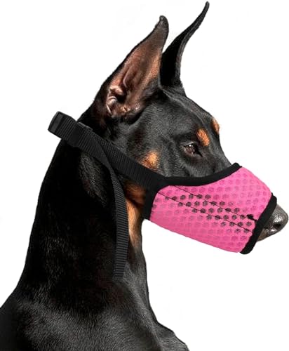 YAODHAOD Maulkorb für Hunde,mit Abgerundetem Mesh Schlaufe Atmungsaktive Hundemaulhülle，Verhindert das Fressen, Beißen und Kauen （M） von YAODHAOD