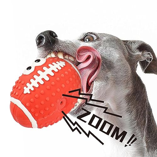 YAODHAOD Quietschendes Hundespielzeug, Gummi, weiches Hundespielzeug, lustiges Gesicht, schwimmende Hundebälle, quietschendes Hundespielzeug für aggressive Kauer, saubere Zähne und Training (klein, von YAODHAOD