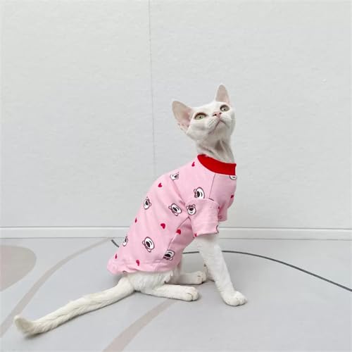 YAOER Haarlose Katze Sphinx Devon Frühling/Sommer dünne Baumwolle hochelastisch hautfreundlich weiches T-Shirt, Pink, XL YAOER Haarlose Katze Sphinx Devon Frühling/Sommer dünne Baumwolle hochelastisch hautfreundlich weiches T-Shirt, Pink, XL von YAOER