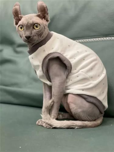 YAOER Haarlose Katze Sphinx Devon Frühling & Herbst Thin Fleece Comfort Soft Stretch Weste,Beige,S YAOER Haarlose Katze Sphinx Devon Frühling & Herbst Thin Fleece Comfort Soft Stretch Weste,Beige,S von YAOER