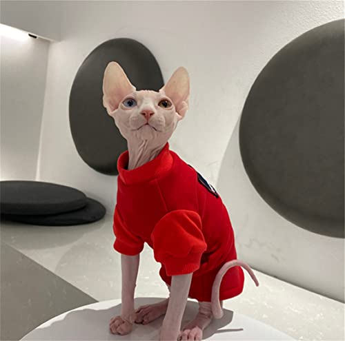 YAOER Haarlose Katze Sphinx Devon Kleidung Weihnachten Baumwolle gepolstert warmes weiches Sweatshirt,rot,XS YAOER Haarlose Katze Sphinx Devon Kleidung Weihnachten Baumwolle gepolstert warmes weiches Sweatshirt,rot,XS von YAOER