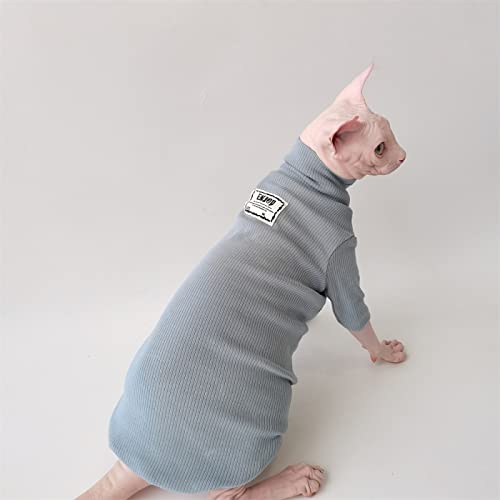 YAOER Haarlose Katze Sphinx Devon Kleidung Weihnachten Herbst/Winter warmes dehnbares bequemes Sweatshirt,Blau,S von YAOER