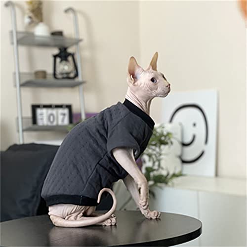 YAOER Haarlose Katze Sphinx Devon Kleidung Weihnachten Herbst und Winter Baumwolle verdickt weiche Stretch warme Kleidung,Grau,XL von YAOER