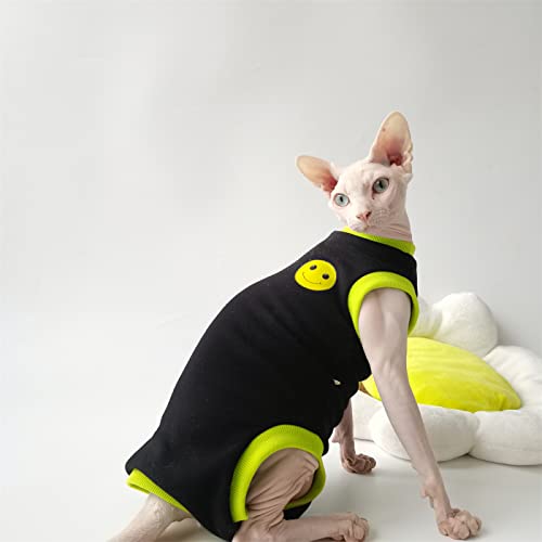 YAOER Haarlose Katze Sphinx Devon Kleidung Weihnachten Herbst und Winter gepolstert warm niedlich 4 Füße Unterhemd,Schwarz,L YAOER Haarlose Katze Sphinx Devon Kleidung Weihnachten Herbst und Winter gepolstert warm niedlich 4 Füße Unterhemd,Schwarz,L von YAOER