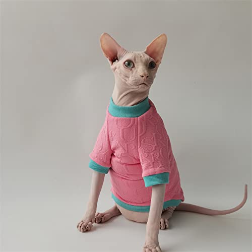 YAOER Haarlose Katze Sphinx Devon Kleidung Weihnachten Herbst und Winter warmen Pullover, rosa Pullover, S YAOER Haarlose Katze Sphinx Devon Kleidung Weihnachten Herbst und Winter warmen Pullover, rosa Pullover, S von YAOER