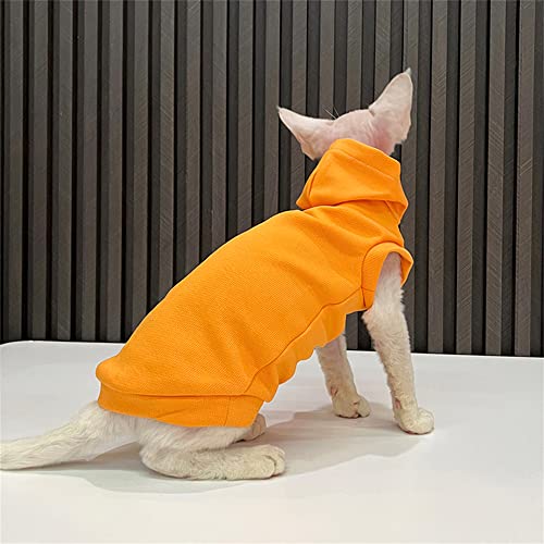 YAOER Haarlose Katze Sphinx Devon Kleidung Weihnachten Herbst und Winter warmes Sweatshirt mit Kapuze Weste,Orange,XL- YAOER Haarlose Katze Sphinx Devon Kleidung Weihnachten Herbst und Winter warmes Sweatshirt mit Kapuze Weste,Orange,XL- von YAOER