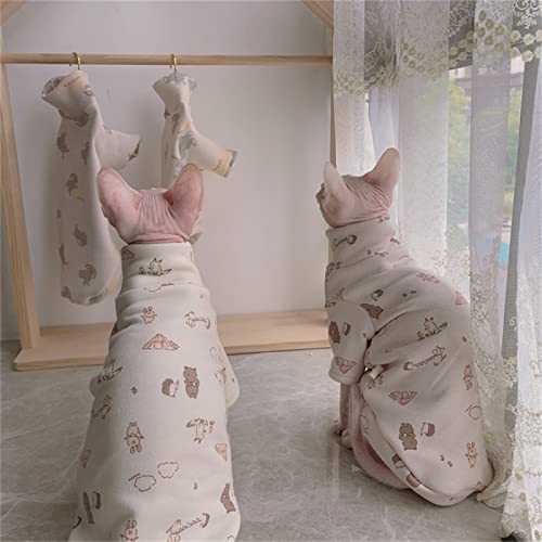 YAOER Haarlose Katze Sphinx Devon Kleidung Weihnachten Herbst und Winter wattierter Stretch-Soft-Pullover, beige Zirkusmuster, XXL YAOER Haarlose Katze Sphinx Devon Kleidung Weihnachten Herbst und Winter wattierter Stretch-Soft-Pullover, beige Zirkusmuster, XXL von YAOER