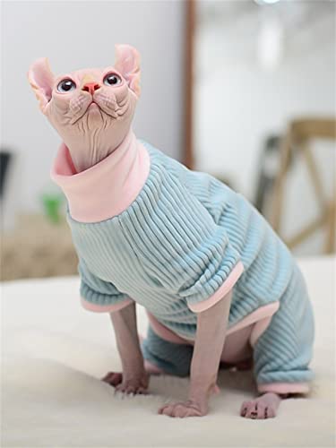 YAOER Haarlose Katze Sphinx Devon Kleidung Weihnachten Herbst und Winter wendbar gepolstert warm 4 Fuß Mantel,Blau,XL YAOER Haarlose Katze Sphinx Devon Kleidung Weihnachten Herbst und Winter wendbar gepolstert warm 4 Fuß Mantel,Blau,XL von YAOER