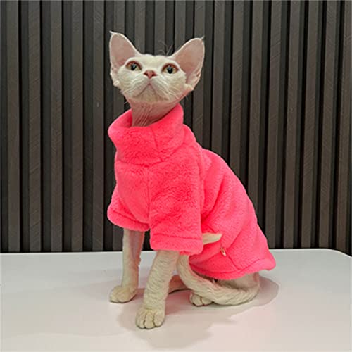 YAOER Haarlose Katze Sphinx Devon Kleidung Weihnachten Nerz Samt weich hautfreundlich Dicke warme Jacke,fluoreszierend rosa,XS YAOER Haarlose Katze Sphinx Devon Kleidung Weihnachten Nerz Samt weich hautfreundlich Dicke warme Jacke,fluoreszierend rosa,XS von YAOER