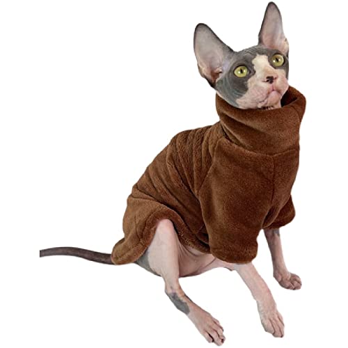 YAOER Haarlose Katze Sphinx Devon Kleidung Weihnachten Winter Warm Fleece Pullover Unterwäsche,Braun,XXL YAOER Haarlose Katze Sphinx Devon Kleidung Weihnachten Winter Warm Fleece Pullover Unterwäsche,Braun,XXL von YAOER
