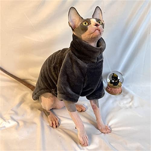 YAOER Haarlose Katze Sphinx Devon Kleidung Weihnachten Winter Warme Fleece Pullover Unterwäsche, Dunkelgrau, M YAOER Haarlose Katze Sphinx Devon Kleidung Weihnachten Winter Warme Fleece Pullover Unterwäsche, Dunkelgrau, M von YAOER