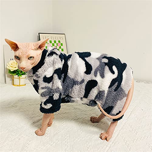 YAOER Haarlose Katze Sphinx Devon Kleidung Weihnachten Winter gepolstert Stretch 4 Füße Kleidung, Tarnung 4 Füße Kleidung, XL+ YAOER Haarlose Katze Sphinx Devon Kleidung Weihnachten Winter gepolstert Stretch 4 Füße Kleidung, Tarnung 4 Füße Kleidung, XL+ von YAOER