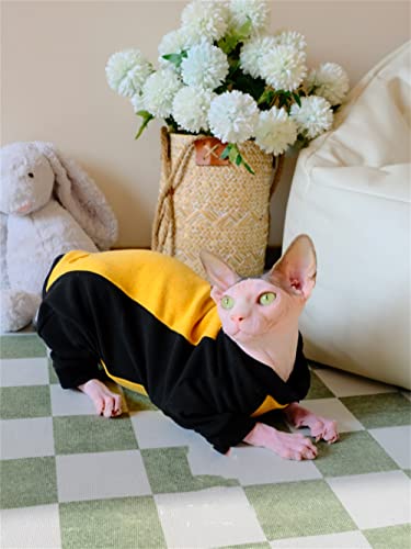 YAOER Haarlose Katze Sphinx Devon Kleidung Weihnachten Winter weich hautfreundlich warm 4 Füße Kleidung,Gelb,XXL+ YAOER Haarlose Katze Sphinx Devon Kleidung Weihnachten Winter weich hautfreundlich warm 4 Füße Kleidung,Gelb,XXL+ von YAOER