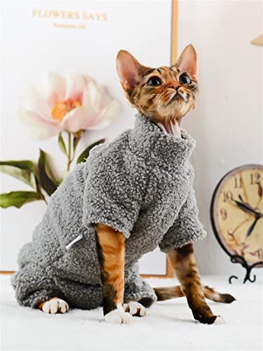 YAOER Haarlose Katze Sphinx Devon Kleidung Weihnachten Winter wendbar gepolstert warm hautfreundlich 4 Füße Kleidung,Grau,M YAOER Haarlose Katze Sphinx Devon Kleidung Weihnachten Winter wendbar gepolstert warm hautfreundlich 4 Füße Kleidung,Grau,M von YAOER