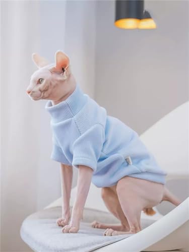 YAOER Haarlose Katze Sphinx Devon Wendbares Fleece-Kuschel-Sweatshirt, Blau, XL YAOER Haarlose Katze Sphinx Devon Wendbares Fleece-Kuschel-Sweatshirt, Blau, XL von YAOER