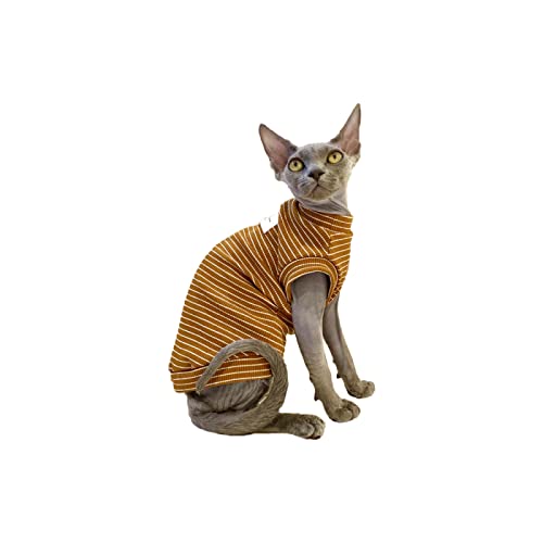 YAOER Haarlose Katzenkleidung Sphinx Katze Devon Kleidung Frühling und Sommer dünne Weste aus Reiner Baumwolle, Kaffeefarbe, L- YAOER Haarlose Katzenkleidung Sphinx Katze Devon Kleidung Frühling und Sommer dünne Weste aus Reiner Baumwolle, Kaffeefarbe, L- von YAOER