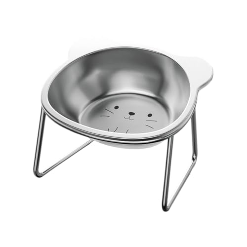 Erhöhter Futternapf für Katzen, Edelstahl, mit Metallständer, bartfreundlich, erhöhter Futternapf für Hunde, erhöhte Schnurrhaare Erhöhter Futternapf für Katzen, Edelstahl, mit Metallständer, bartfreundlich, erhöhter Futternapf für Hunde, erhöhte Schnurrhaare von YAOGUI